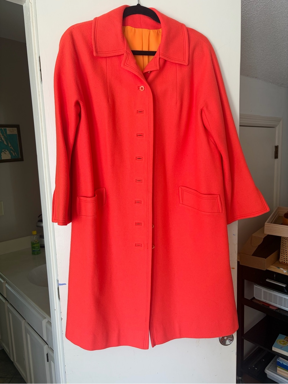 Vintage Red Pea Coat